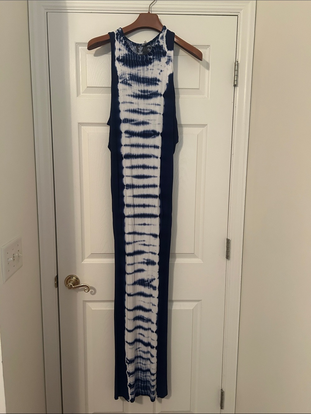 Young Fabulous & Broke Navy and White Tie-Dye Maxi Dress